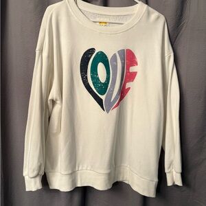 C&C California White French Terry “Love” Sweatshirt